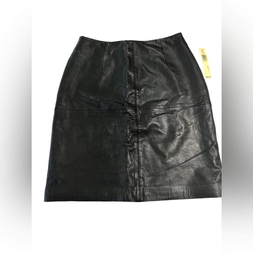 Amanda Smith black leather skirt new with tags size 10